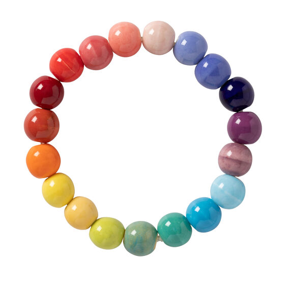 Rainbow ceramic beaded bracelet